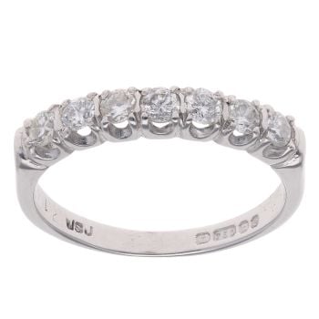 18ct White Gold 0.35ct Brilliant Cut Diamond Half Eternity Ring