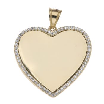 14ct Yellow Gold Cubic Zirconia Heart Pendant