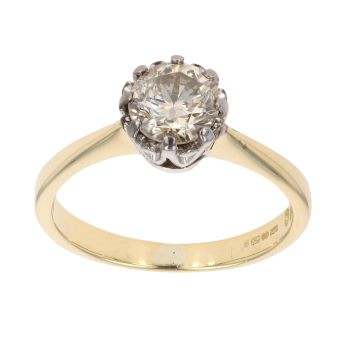18ct Yellow Gold 1.00ct Brilliant Cut Diamond Solitaire Ring