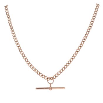9ct Rose Gold Albert T-Bar Chain 20"