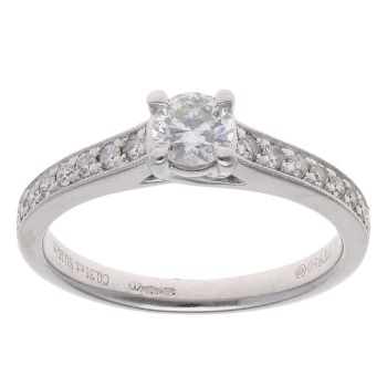 Platinum 0.46ct Brilliant Cut Diamond Solitaire Ring