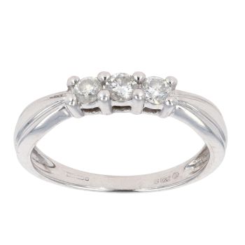 18ct White Gold 0.33ct Diamond Trilogy Ring