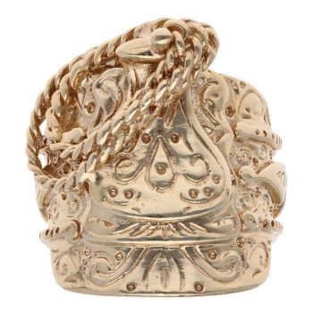 9ct Yellow Gold Scrollwork Patterned Saddle Ring