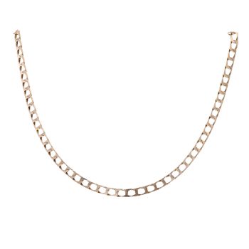 9ct Yellow Gold Square Curb Chain 16"