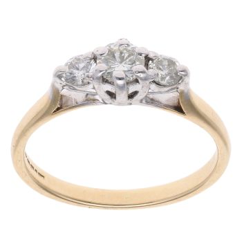 18ct Yellow Gold 0.40ct Diamond Trilogy Ring