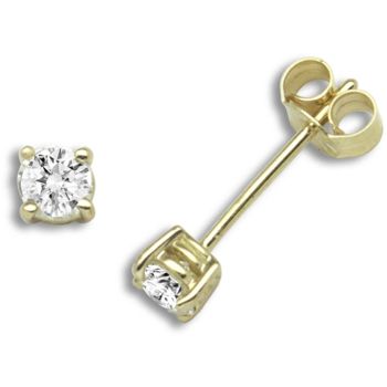 18 Carat Yellow Gold 50pts Clawset Earrings