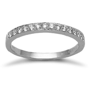 18 Carat White Gold 26pt Pave Set Diamond Eternity Ring