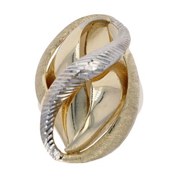 14ct Yellow Gold & White Gold Swirl Ring
