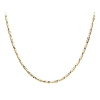 14ct Yellow Gold Twisted Bar Link Fancy Chain 22"