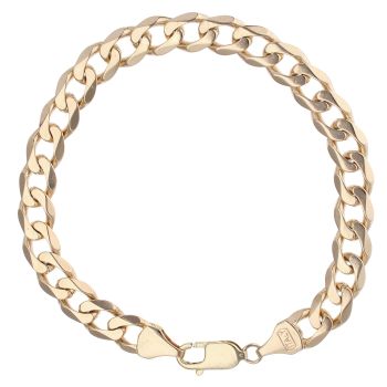 9ct Yellow Gold Curb Bracelet 9"