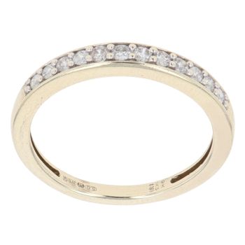 9ct Yellow Gold 0.20ct Brilliant Cut Diamond Half Eternity Ring