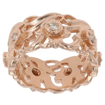 14ct Rose Gold 0.20ct Brilliant Cut Diamond Fancy Daffodil Ring