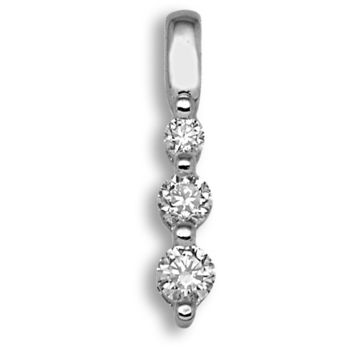 18 Carat White Gold 25pts Diamond Trilogy Pendant
