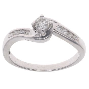 9ct White Gold 0.30ct Brilliant Cut Diamond Solitaire Ring
