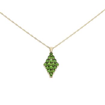 9ct Yellow Gold Diopside Pendant And Chain 18"