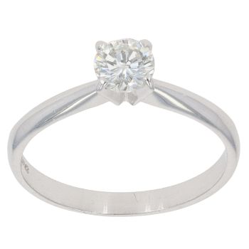 18ct White Gold Brilliant Cut 0.50ct Diamond Solitaire Ring