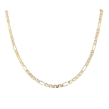 9ct Yellow Gold Figaro Style Fancy Chain 16"