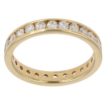 18ct Yellow Gold 1.00ct Brilliant Cut Diamond Full Eternity Ring
