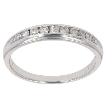 9ct White Gold 0.25ct Brilliant Cut Diamond Half Eternity Ring