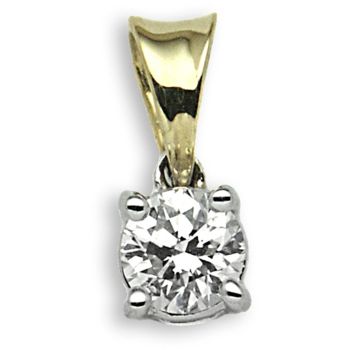 18ct Yellow Gold 0.35ct Diamond Claw Set Pendant