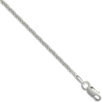 9ct White Gold Spiga Chain