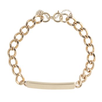 9ct Yellow Gold Curb ID Bracelet 8"
