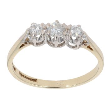 9ct Yellow Gold 0.33ct Trilogy Diamond Ring