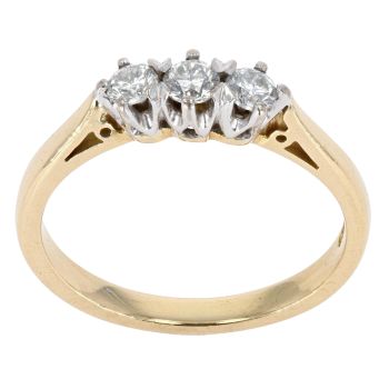 18ct Yellow Gold 0.33ct Diamond Trilogy Ring