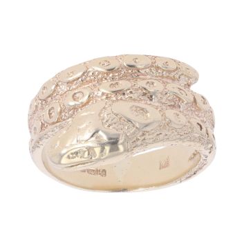 9ct Yellow Gold Two Row Snake Ring