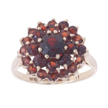 9ct Yellow Gold Garnet Cluster Ring