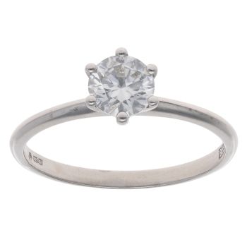 9ct White Gold 0.80ct Brilliant Cut Diamond Solitaire Ring