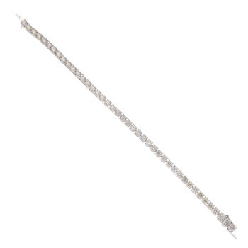 9ct White Gold 4.00ct Diamond Tennis Bracelet 7"