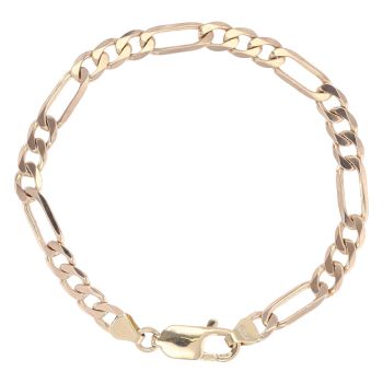 9ct Yellow Gold Figaro Bracelet 7"