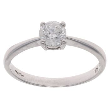 9ct White Gold 0.50ct Brilliant Cut Diamond Solitaire Ring