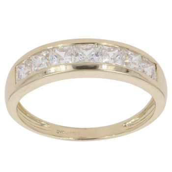 14ct Yellow Gold Cubic Zirconia Half Eternity Ring
