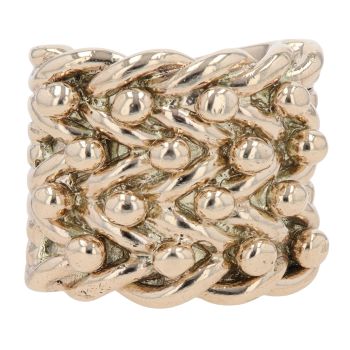 9ct Yellow Gold Four Row Keeper Ring
