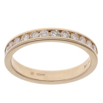 14ct Yellow Gold 0.45ct Brilliant Cut Diamond Half Eternity Ring