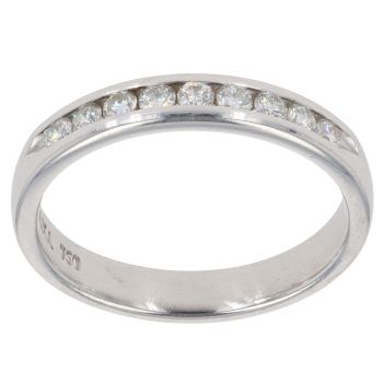 18ct White Gold 0.25ct Brilliant Cut Diamond Half Eternity Ring
