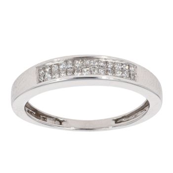 18ct White Gold 0.25ct Diamond Two Row Ring