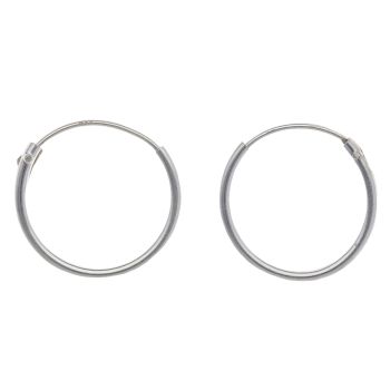 Silver Plain Hoop Earrings by Icesia