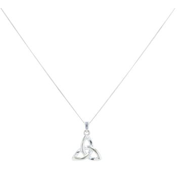 9ct White Gold Celtic Pendant And Chain 16"