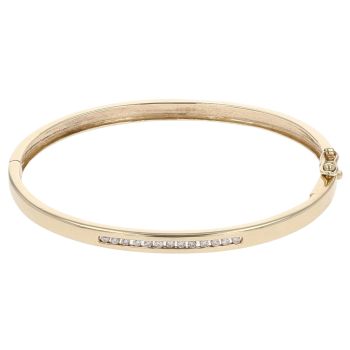 9ct Yellow Gold 0.15ct Brilliant Cut Diamond Bangle