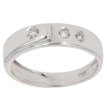 18ct White Gold Cubic Zirconia Buckle Style Ring