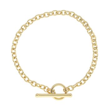 9ct Yellow Gold Belcher And T-Bar Bracelet 7.5"