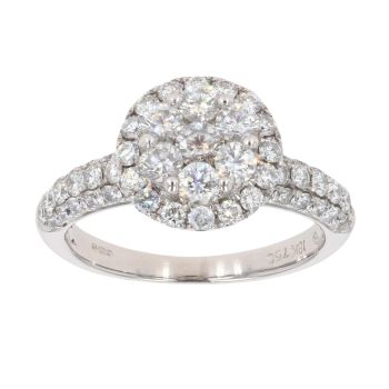 18ct White Gold 1.75ct Brilliant Cut Diamond Cluster Ring