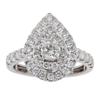 18ct White Gold 1.25ct Diamond Cluster Ring
