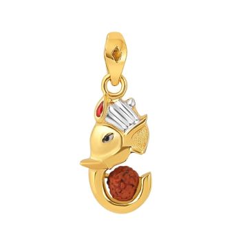 22ct Yellow Gold Rudraksha Ganesh Pendant