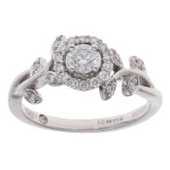 9ct White Gold 0.33ct Brilliant Cut Diamond Cluster Ring