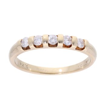 9ct Yellow Gold 5 Stone 0.25ct Diamond Ring