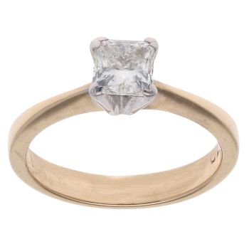 14ct Yellow Gold 0.70ct Princess Cut Diamond Solitaire Ring